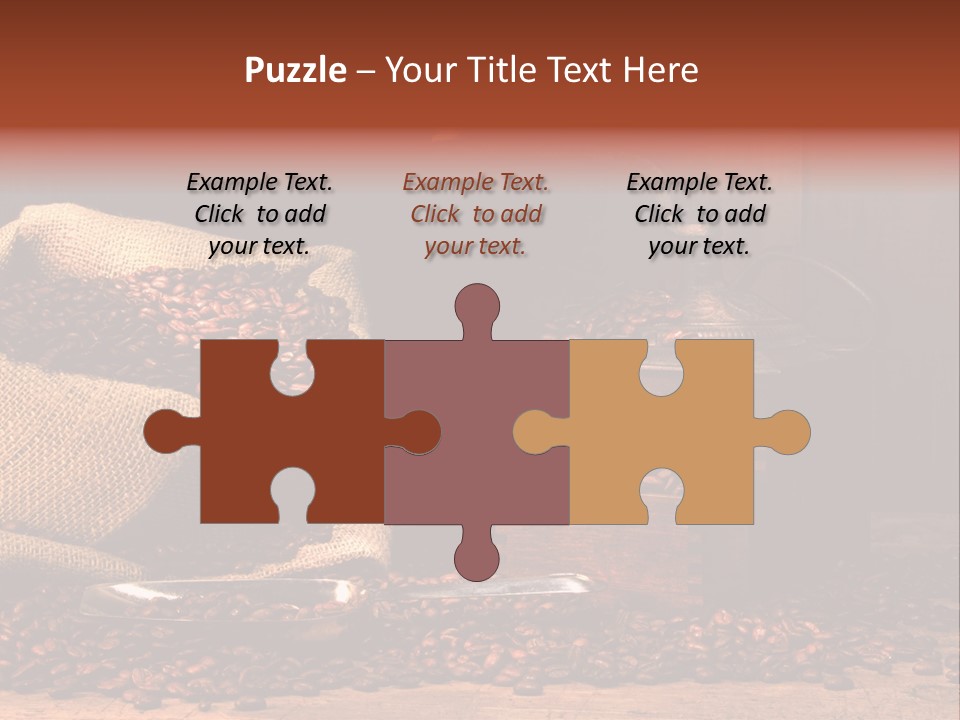 A Sack Of Coffee Beans Next To A Coffee Grinder PowerPoint Template