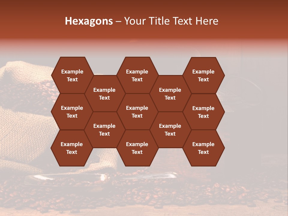 A Sack Of Coffee Beans Next To A Coffee Grinder PowerPoint Template