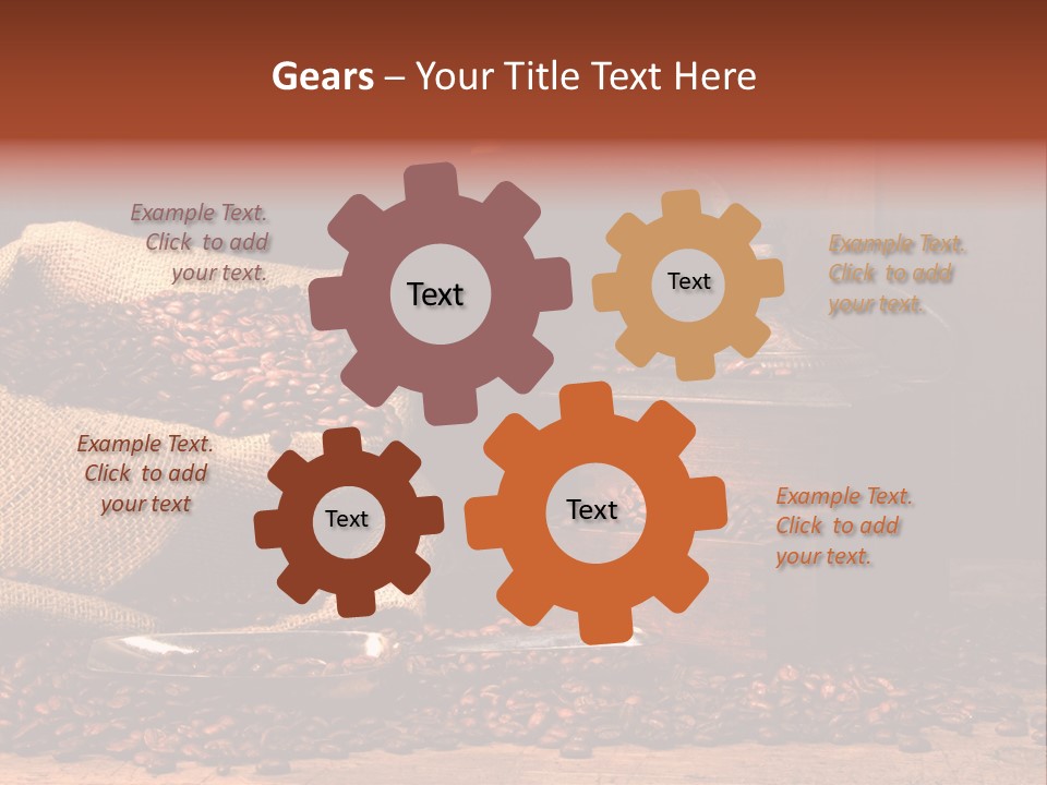 A Sack Of Coffee Beans Next To A Coffee Grinder PowerPoint Template