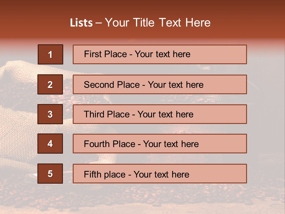 A Sack Of Coffee Beans Next To A Coffee Grinder PowerPoint Template