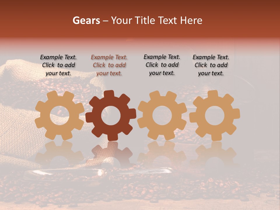 A Sack Of Coffee Beans Next To A Coffee Grinder PowerPoint Template