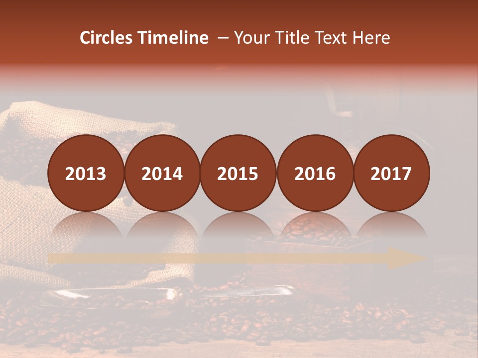 A Sack Of Coffee Beans Next To A Coffee Grinder PowerPoint Template