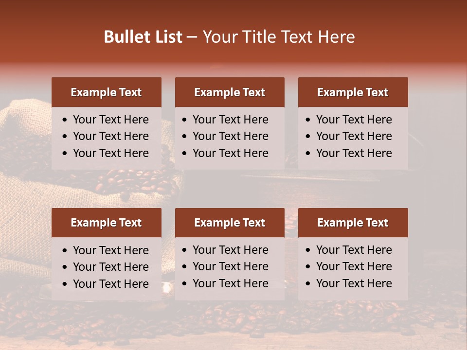 A Sack Of Coffee Beans Next To A Coffee Grinder PowerPoint Template