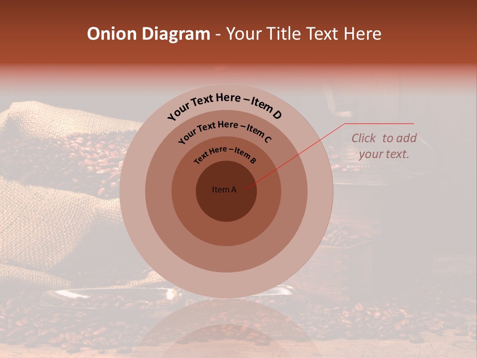 A Sack Of Coffee Beans Next To A Coffee Grinder PowerPoint Template