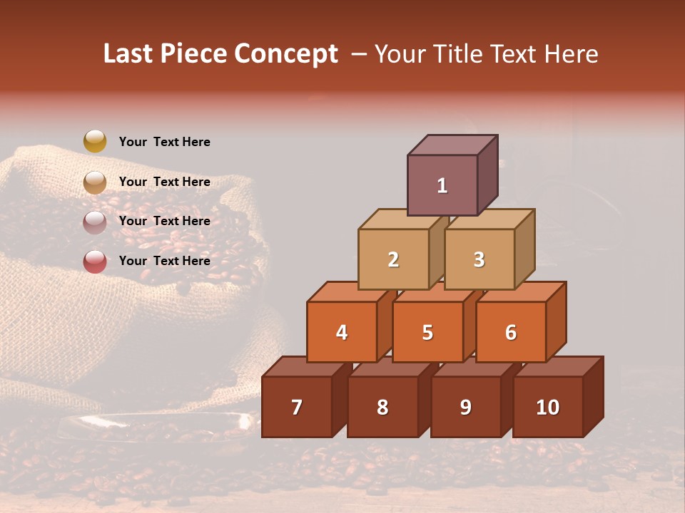 A Sack Of Coffee Beans Next To A Coffee Grinder PowerPoint Template