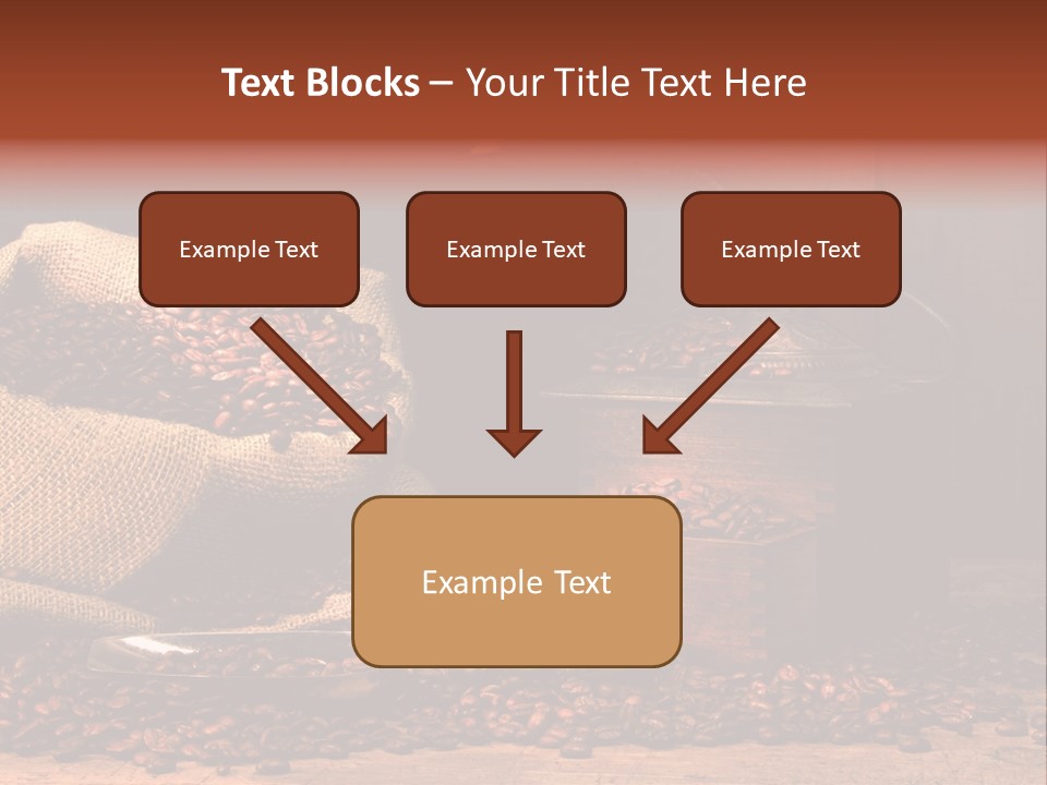 A Sack Of Coffee Beans Next To A Coffee Grinder PowerPoint Template