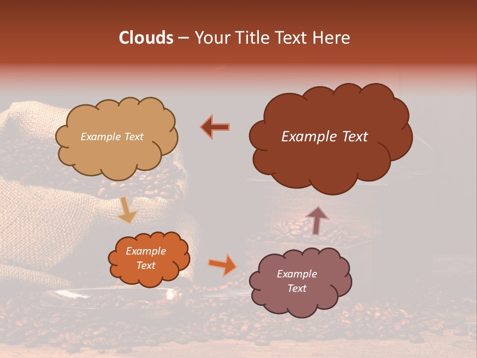 A Sack Of Coffee Beans Next To A Coffee Grinder PowerPoint Template