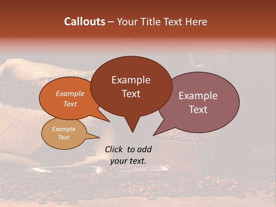 A Sack Of Coffee Beans Next To A Coffee Grinder PowerPoint Template