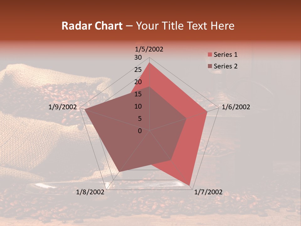 A Sack Of Coffee Beans Next To A Coffee Grinder PowerPoint Template