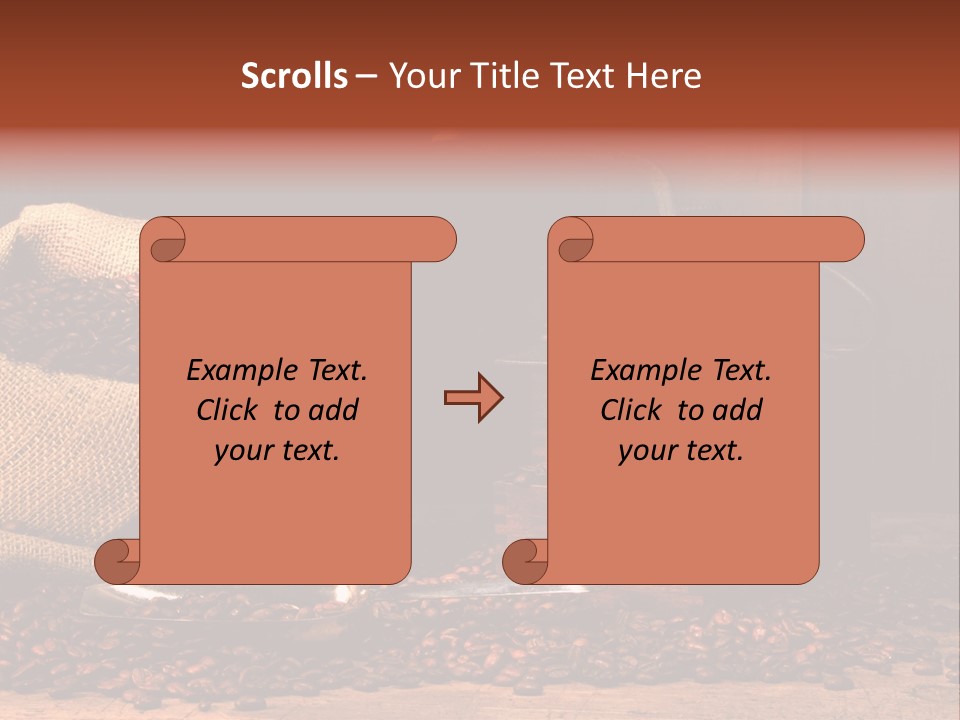 A Sack Of Coffee Beans Next To A Coffee Grinder PowerPoint Template