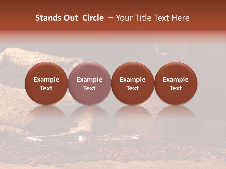 A Sack Of Coffee Beans Next To A Coffee Grinder PowerPoint Template