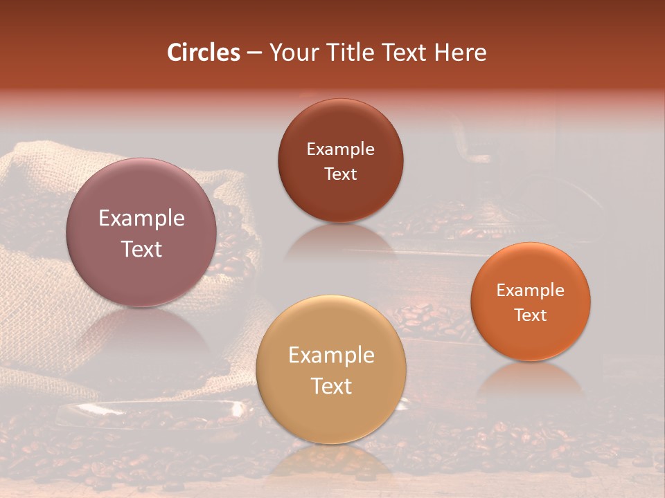 A Sack Of Coffee Beans Next To A Coffee Grinder PowerPoint Template