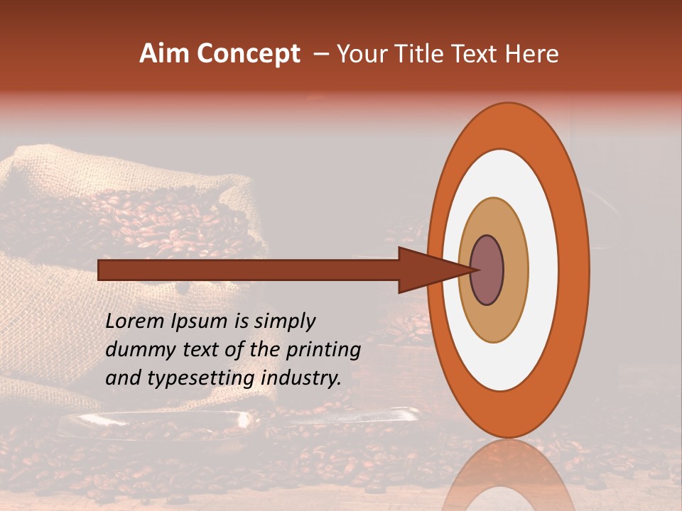 A Sack Of Coffee Beans Next To A Coffee Grinder PowerPoint Template