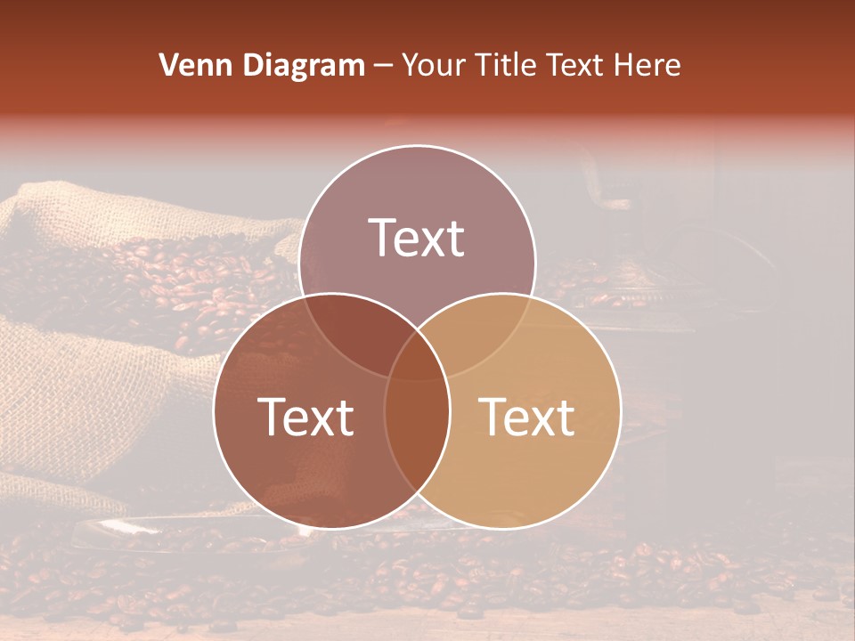 A Sack Of Coffee Beans Next To A Coffee Grinder PowerPoint Template