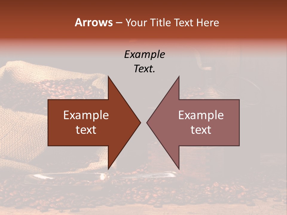 A Sack Of Coffee Beans Next To A Coffee Grinder PowerPoint Template