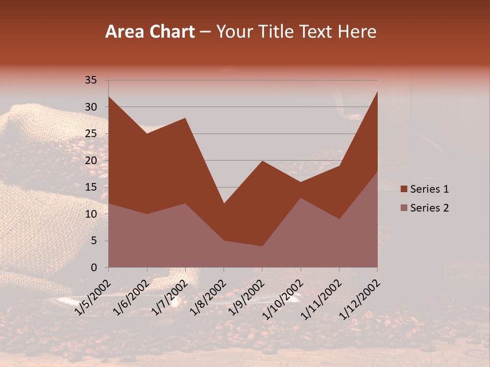 A Sack Of Coffee Beans Next To A Coffee Grinder PowerPoint Template