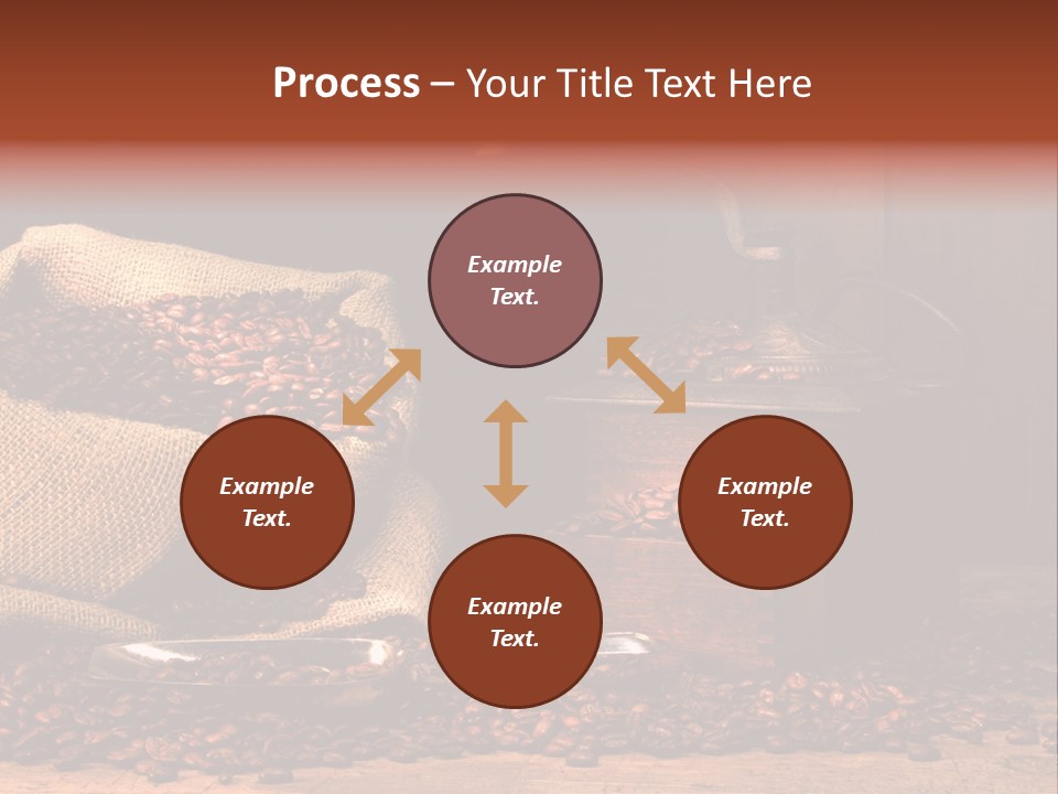 A Sack Of Coffee Beans Next To A Coffee Grinder PowerPoint Template