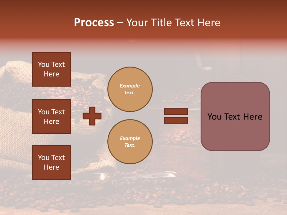 A Sack Of Coffee Beans Next To A Coffee Grinder PowerPoint Template