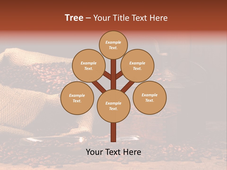 A Sack Of Coffee Beans Next To A Coffee Grinder PowerPoint Template