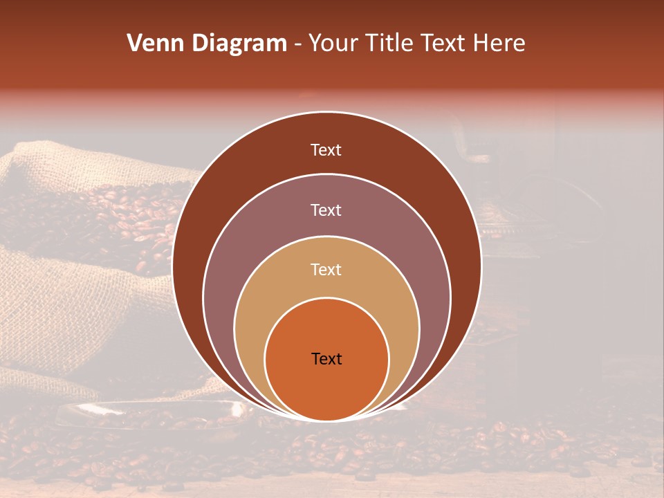 A Sack Of Coffee Beans Next To A Coffee Grinder PowerPoint Template