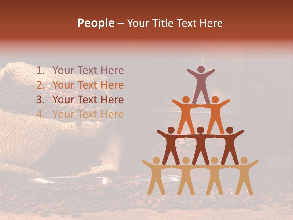 A Sack Of Coffee Beans Next To A Coffee Grinder PowerPoint Template