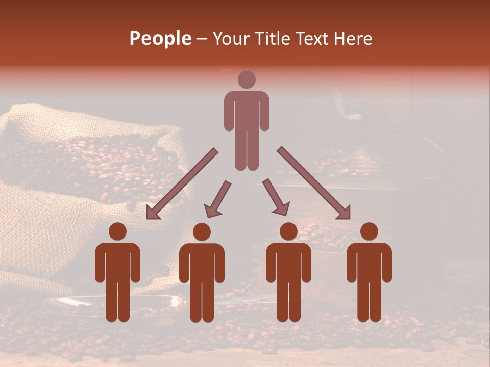 A Sack Of Coffee Beans Next To A Coffee Grinder PowerPoint Template