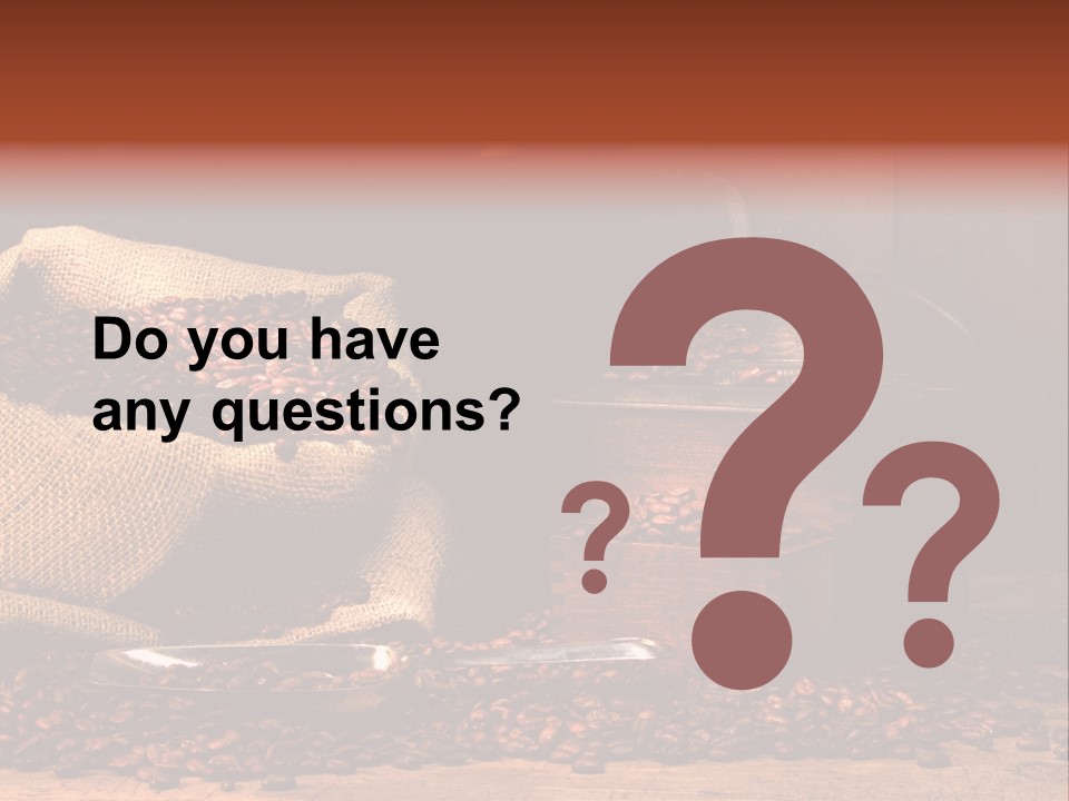 A Sack Of Coffee Beans Next To A Coffee Grinder PowerPoint Template