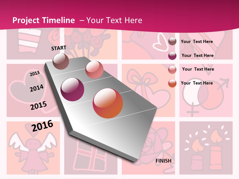 Ring Flowers Drawing PowerPoint Template