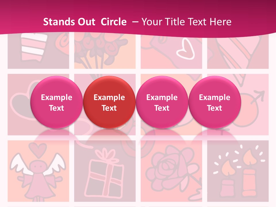 Ring Flowers Drawing PowerPoint Template