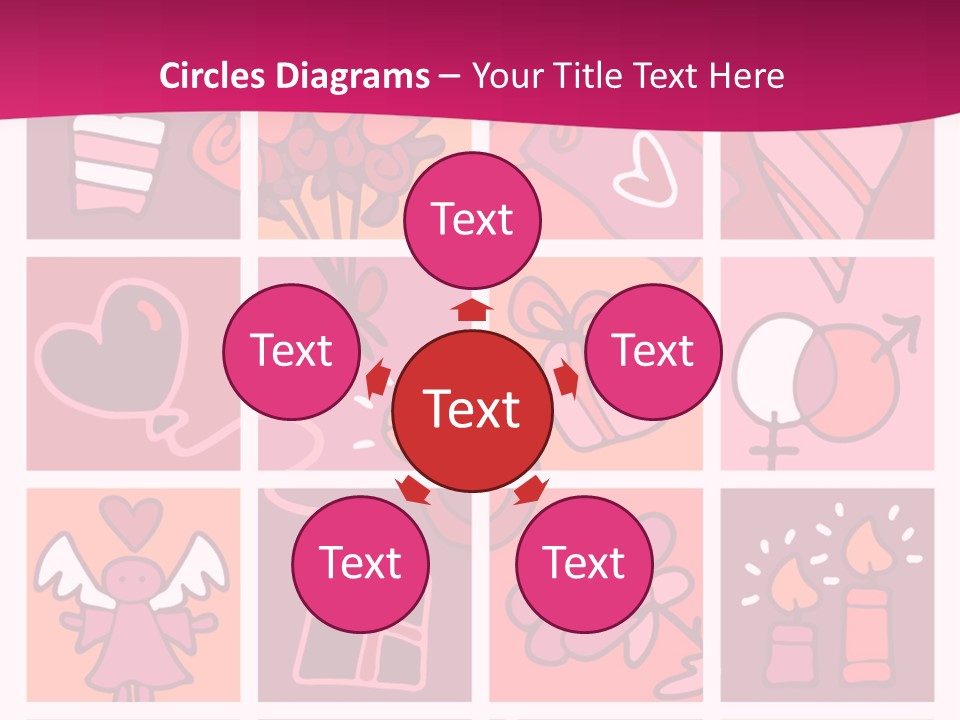 Ring Flowers Drawing PowerPoint Template