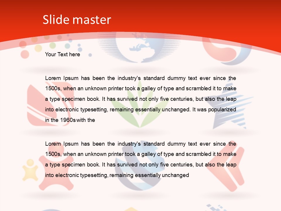 A Red And White Background With A Bunch Of Different Logos PowerPoint Template