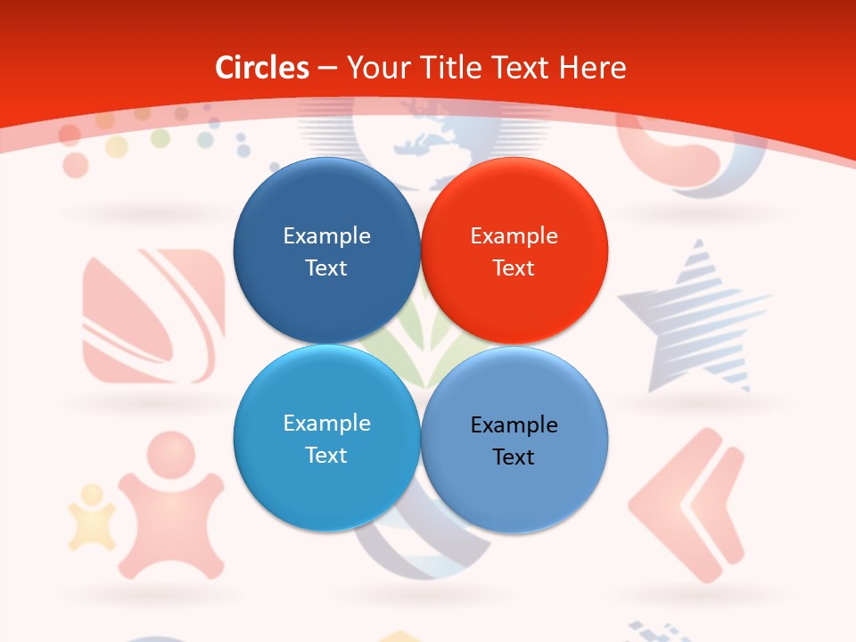 A Red And White Background With A Bunch Of Different Logos PowerPoint Template