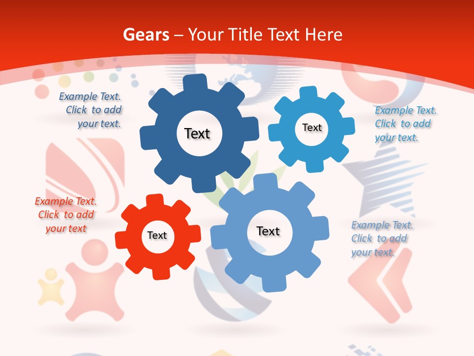 A Red And White Background With A Bunch Of Different Logos PowerPoint Template