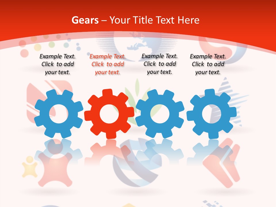 A Red And White Background With A Bunch Of Different Logos PowerPoint Template