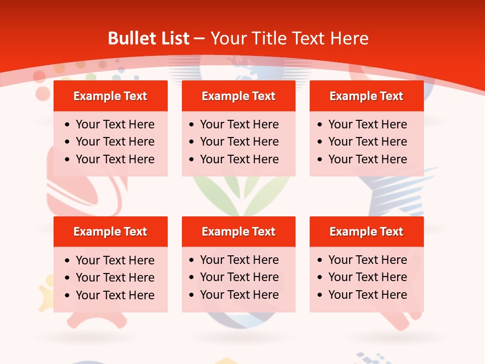 A Red And White Background With A Bunch Of Different Logos PowerPoint Template