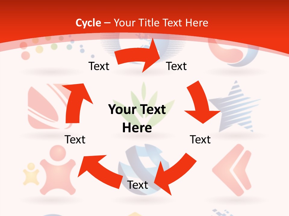A Red And White Background With A Bunch Of Different Logos PowerPoint Template