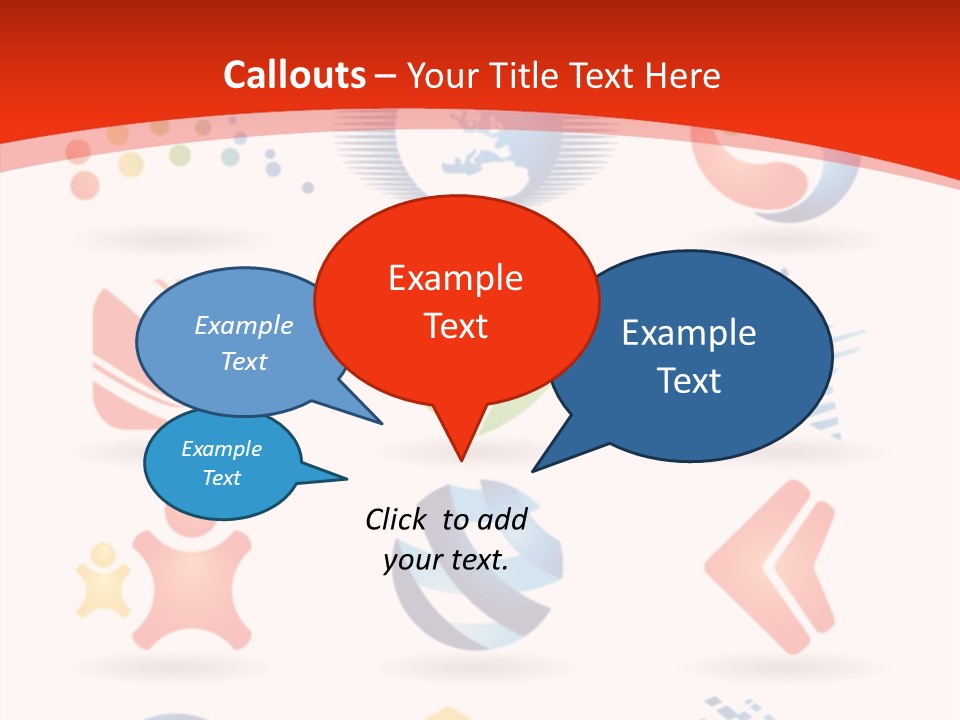 A Red And White Background With A Bunch Of Different Logos PowerPoint Template