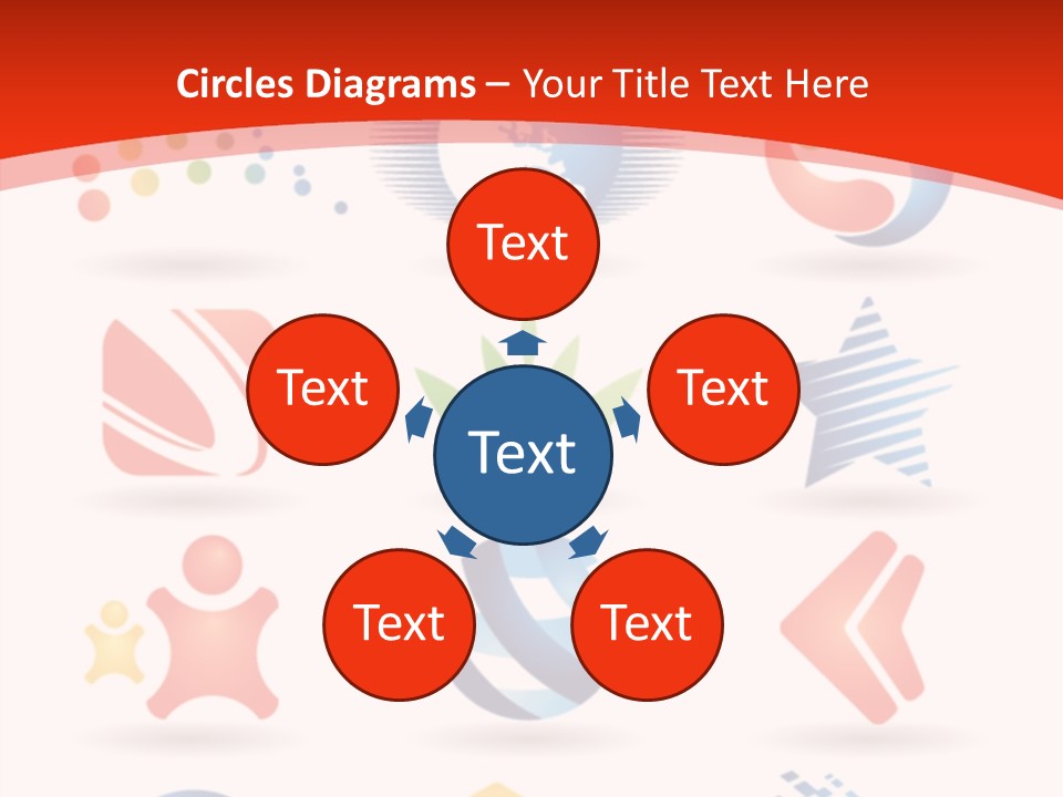 A Red And White Background With A Bunch Of Different Logos PowerPoint Template