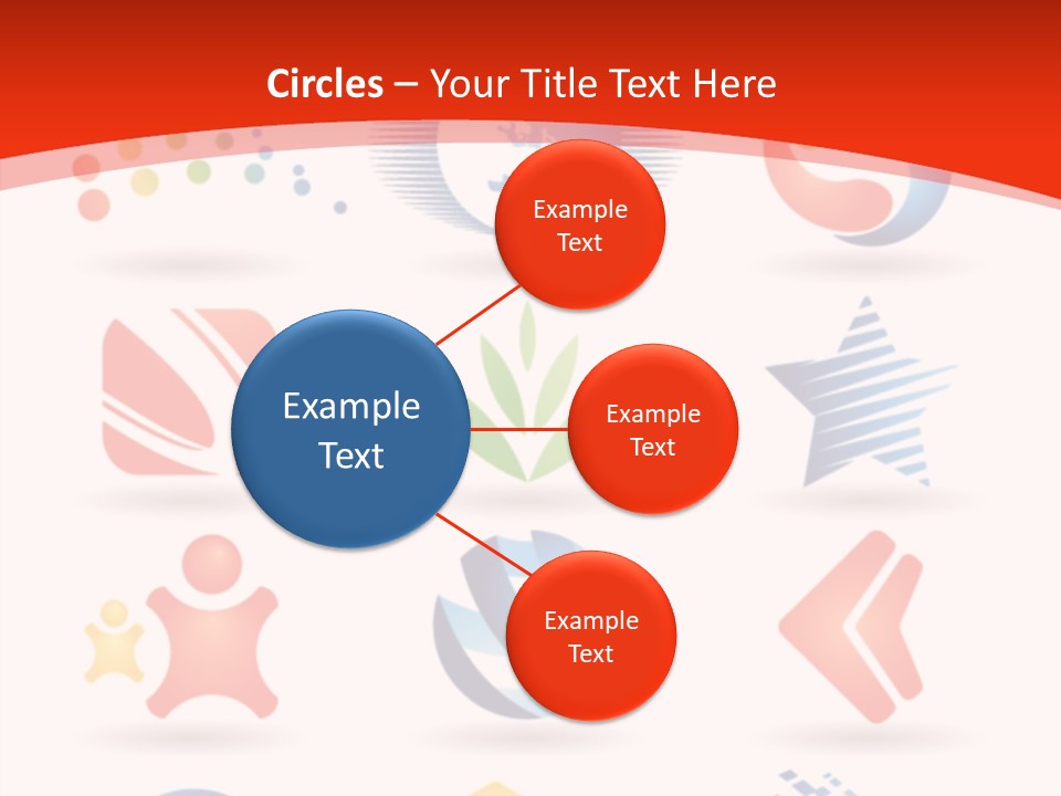 A Red And White Background With A Bunch Of Different Logos PowerPoint Template