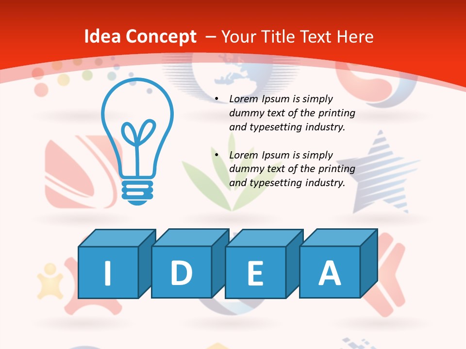 A Red And White Background With A Bunch Of Different Logos PowerPoint Template