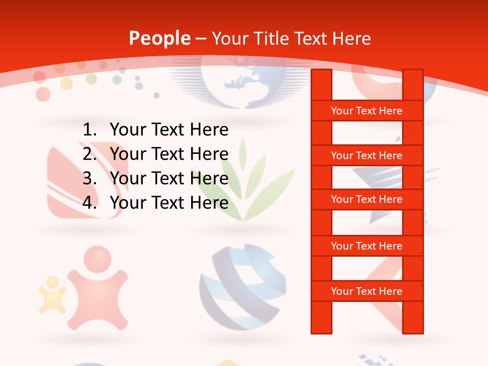 A Red And White Background With A Bunch Of Different Logos PowerPoint Template