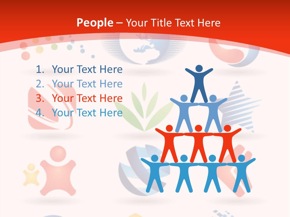 A Red And White Background With A Bunch Of Different Logos PowerPoint Template