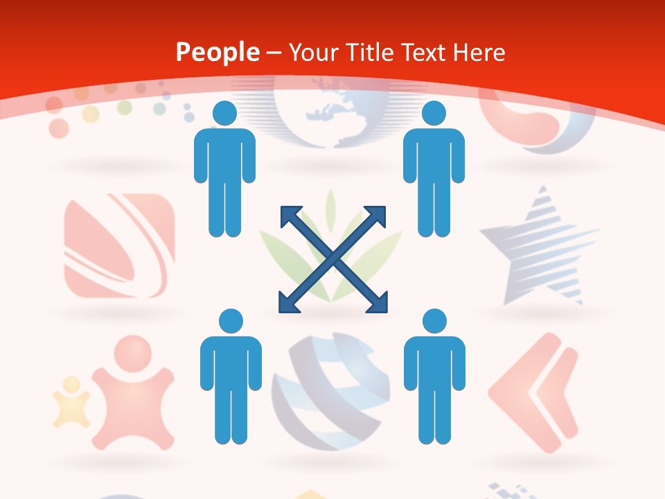 A Red And White Background With A Bunch Of Different Logos PowerPoint Template