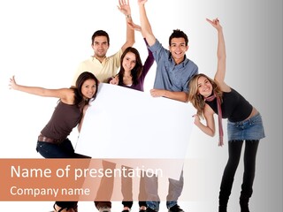 Cheerful Students Female PowerPoint Template