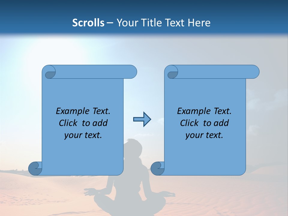 A Person Sitting In The Middle Of A Desert PowerPoint Template