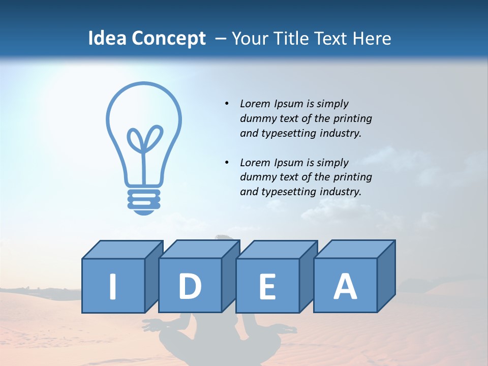 A Person Sitting In The Middle Of A Desert PowerPoint Template