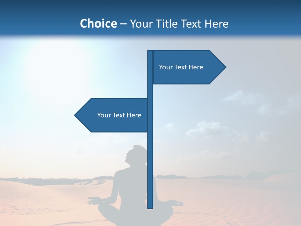 A Person Sitting In The Middle Of A Desert PowerPoint Template