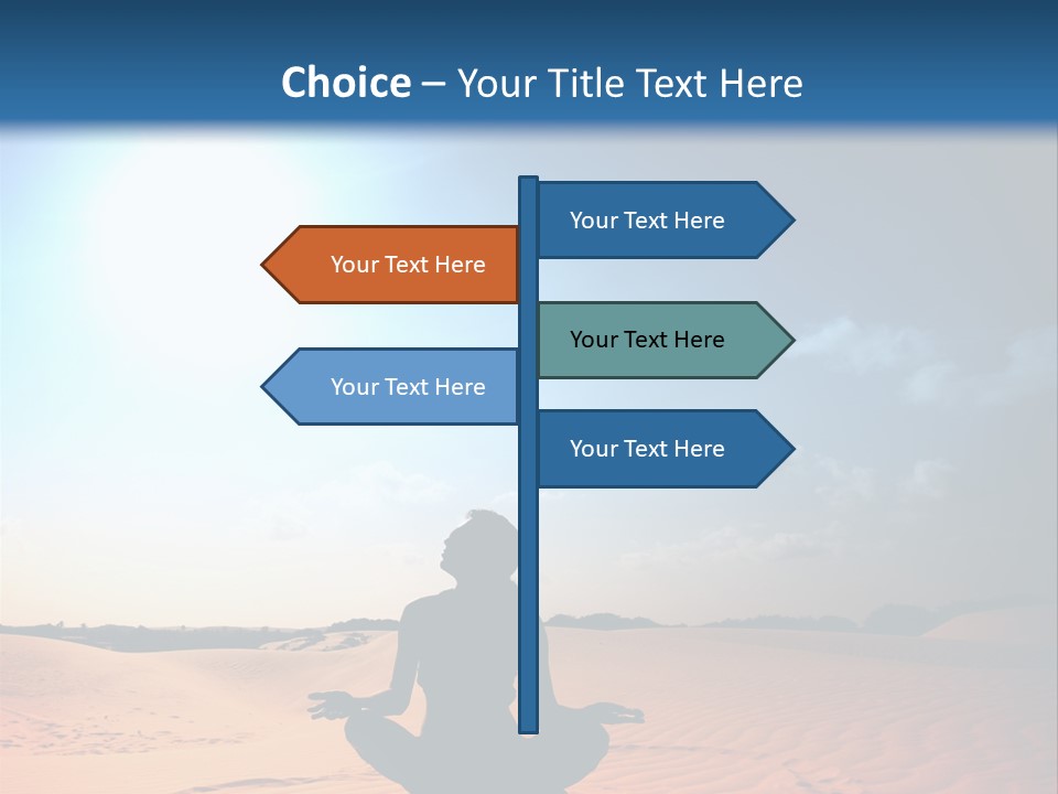 A Person Sitting In The Middle Of A Desert PowerPoint Template