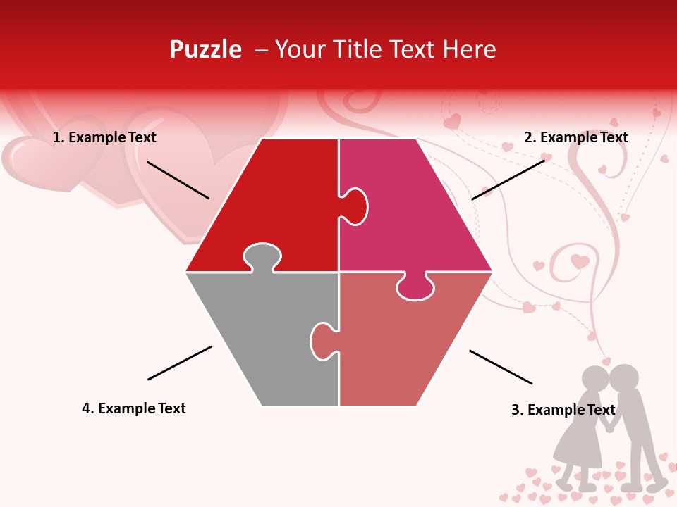 A Couple Kissing With Hearts Coming Out Of Them PowerPoint Template