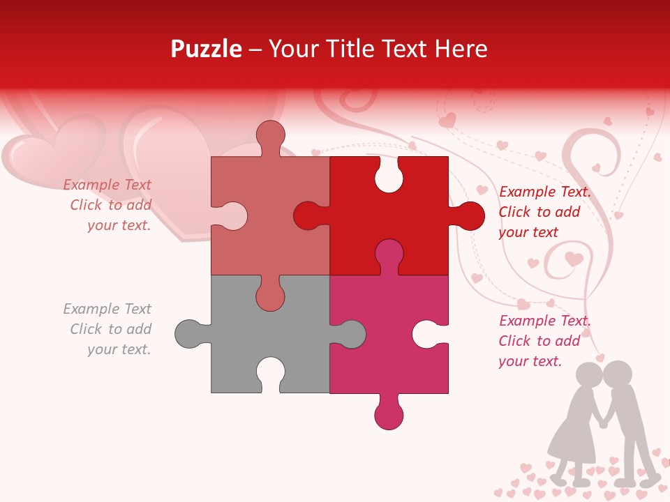 A Couple Kissing With Hearts Coming Out Of Them PowerPoint Template